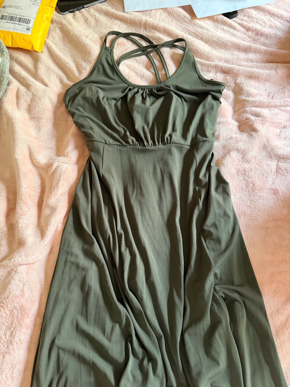 MICHAEL Michael Kors Olive Green Maxi Skirt with Gathered Waist